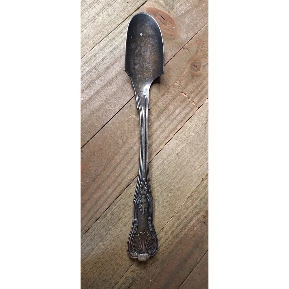 Antique Gorham Kings Pattern Silver Plate‎ Stilton Cheese Scoop Serving Spoon 8